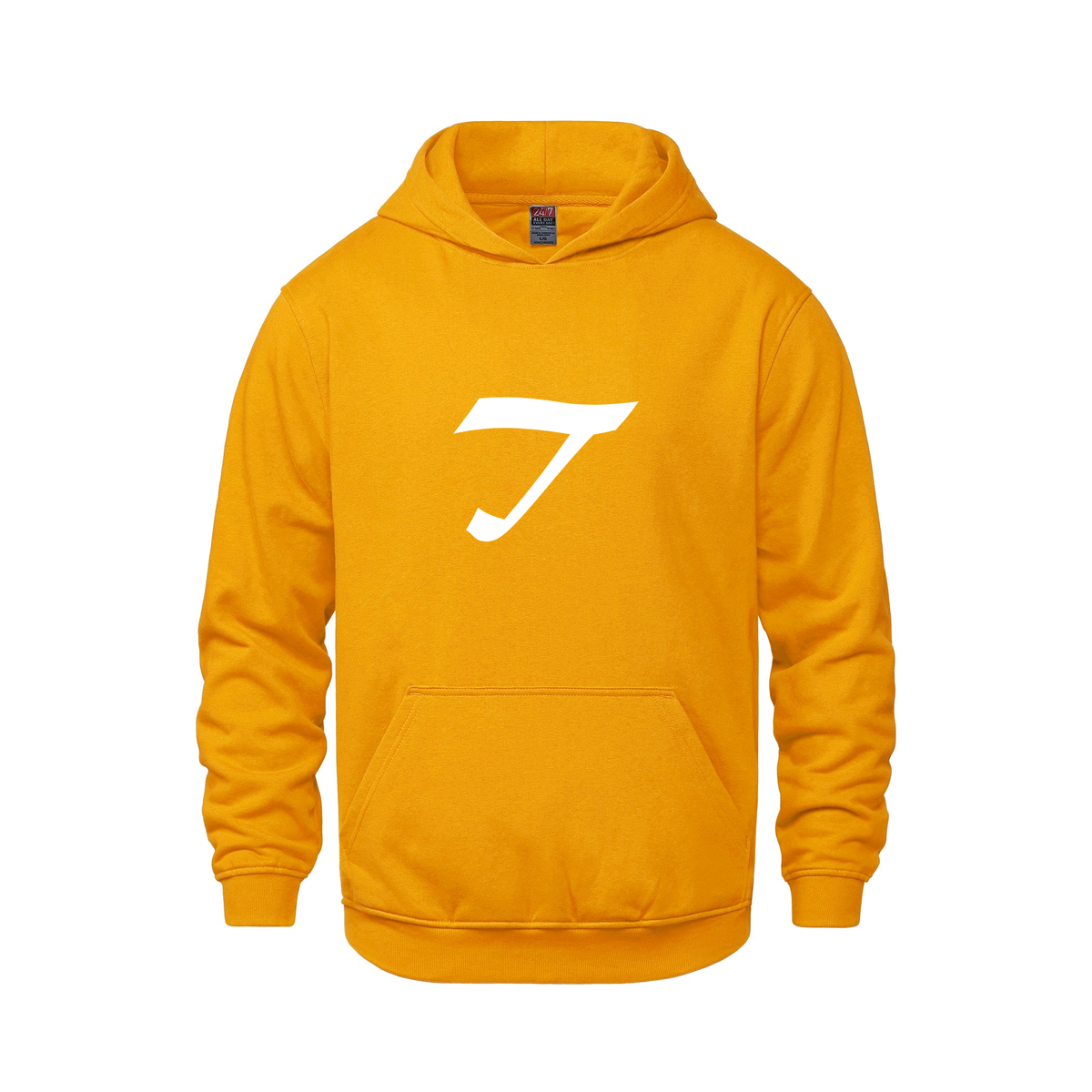 Alphabet T Hoodie 9 inch calligraphy White ink, Gold