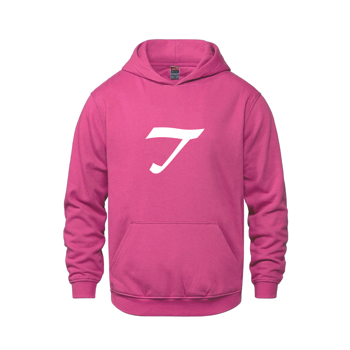 Alphabet T Hoodie 9 inch calligraphy White ink, Heliconia