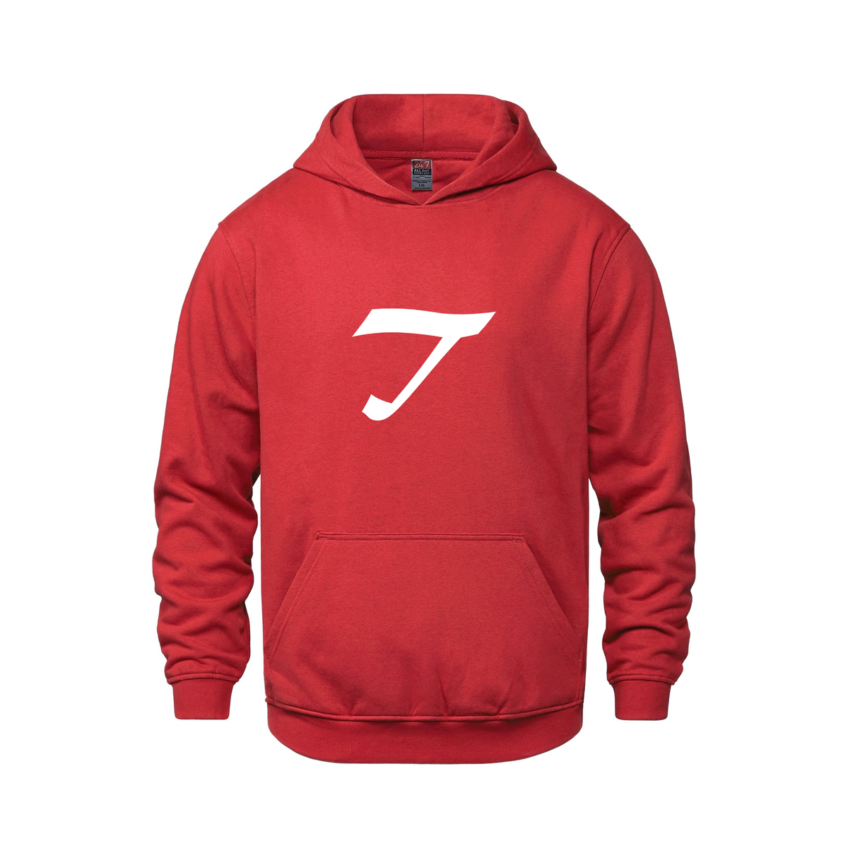 Alphabet T Hoodie 9 inch calligraphy White ink, Red