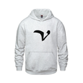 Alphabet V Hoodie 9 inch calligraphy Black ink, Ash
