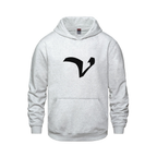 Alphabet V Hoodie 9 inch calligraphy Black ink, Ash