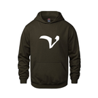 Alphabet V Hoodie 9 inch calligraphy White ink, Brown