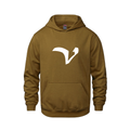 Alphabet V Hoodie 9 inch calligraphy White ink, Caramel