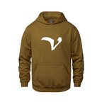 Alphabet V Hoodie 9 inch calligraphy White ink, Caramel