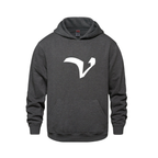 Alphabet V Hoodie 9 inch calligraphy White ink, Charcoal
