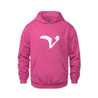 Alphabet V Hoodie 9 inch calligraphy White ink, Heliconia