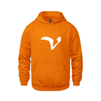 Alphabet V Hoodie 9 inch calligraphy White ink, Orange