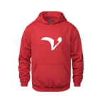 Alphabet V Hoodie 9 inch calligraphy White ink, Red