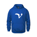 Alphabet V Hoodie 9 inch calligraphy White ink, Royal