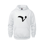 Alphabet V Hoodie 9 inch calligraphy Black ink, White