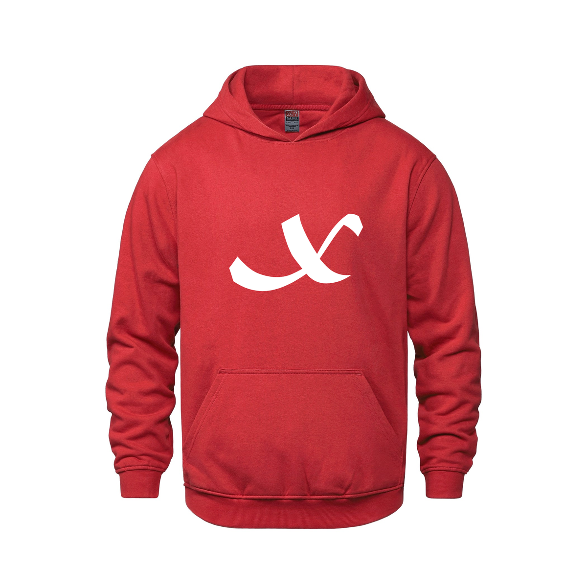Alphabet X Hoodie 9 inch calligraphy White ink, Red