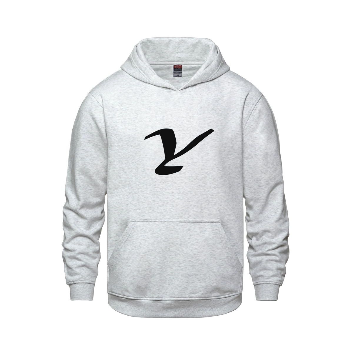 Alphabet Y Hoodie 9 inch calligraphy Black ink, Ash