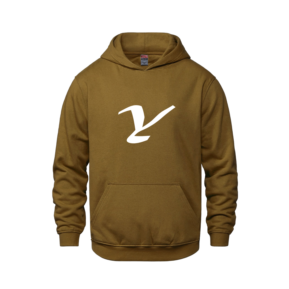Alphabet Y Hoodie 9 inch calligraphy White ink, Caramel