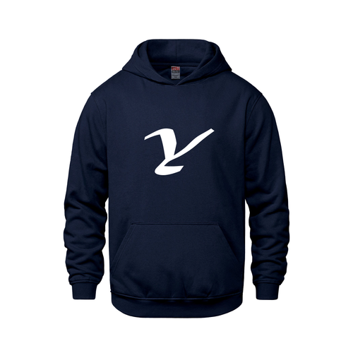 Alphabet Y Hoodie 9 inch calligraphy White ink, Navy