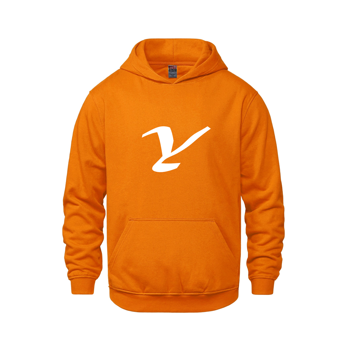 Alphabet Y Hoodie 9 inch calligraphy White ink, Orange