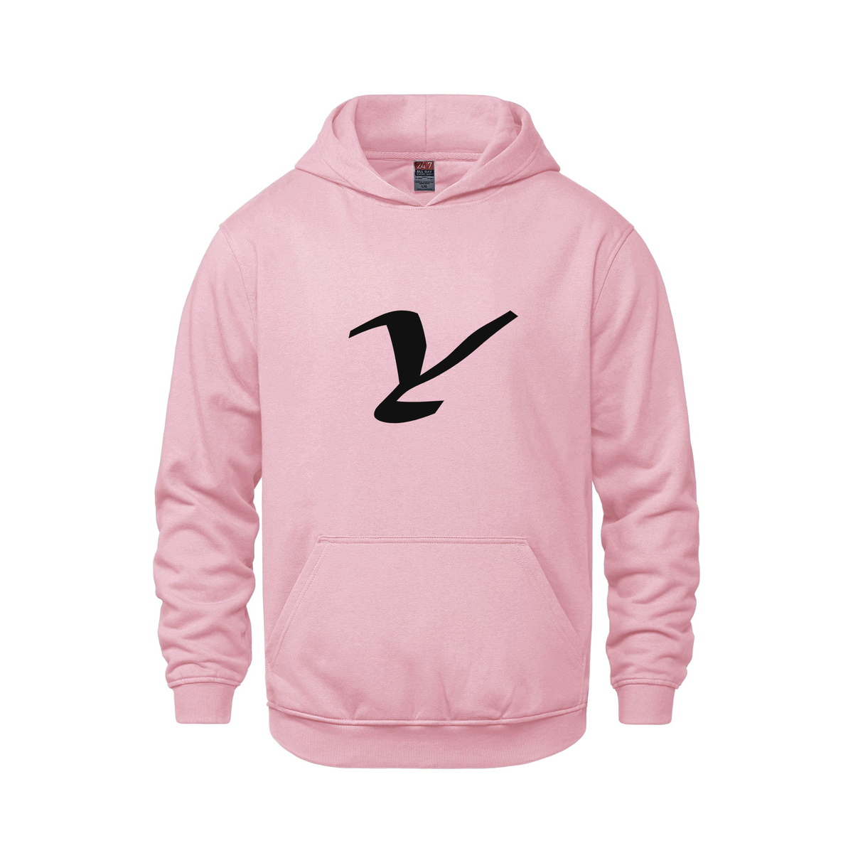 Alphabet Y Hoodie 9 inch calligraphy Black ink, Pink