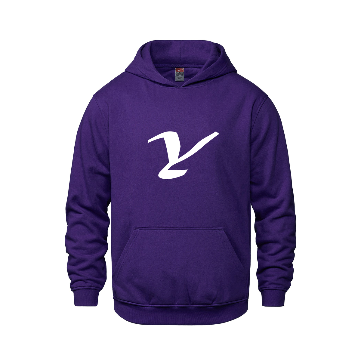 Alphabet Y Hoodie 9 inch calligraphy White ink, Purple