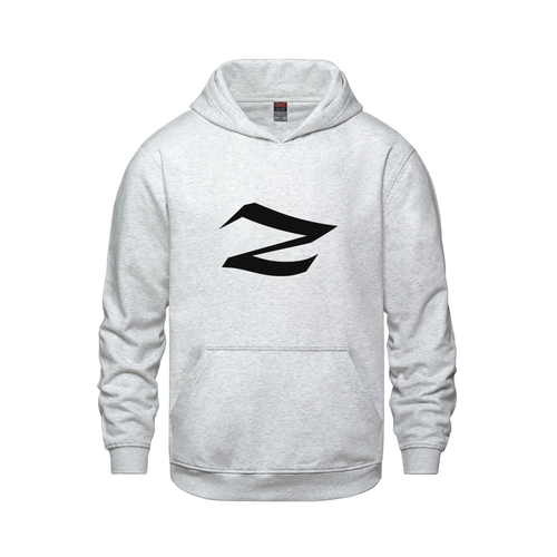 Alphabet Z Hoodie 9 inch calligraphy Black ink, Ash