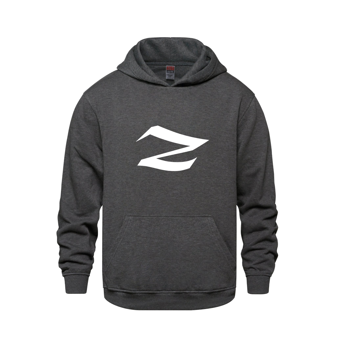 Alphabet Z Hoodie 9 inch calligraphy White ink, Charcoal
