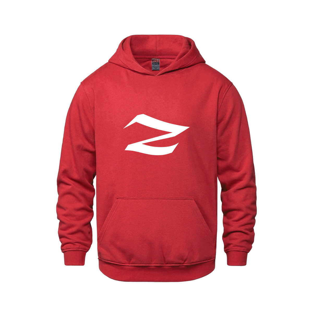 Alphabet Z Hoodie 9 inch calligraphy White ink, Red