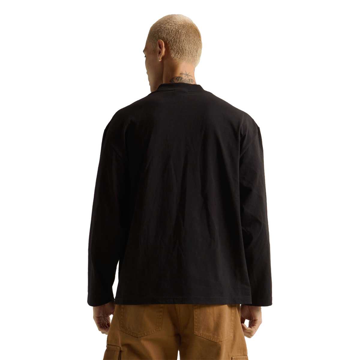SHAKA WEAR Max Heavyweight Oversized Long Sleeve, - 7.5 Oz, Black