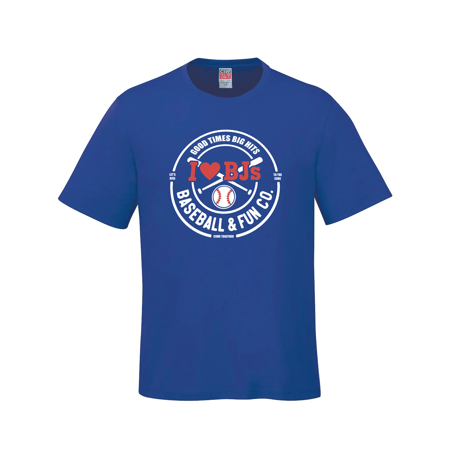 Play Ball in Style: The "I Love BJs" Baseball Tee