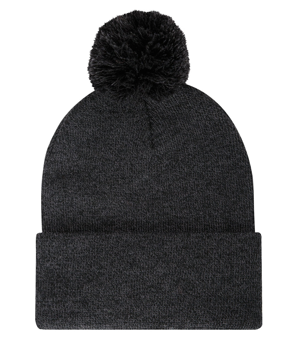 ATC Everyday Collection C1202, Pom Pom Cuff Toque, Black Heather*