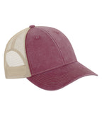 ATC C1322, Pigment Dyed Trucker Cap, Maroon/Crème