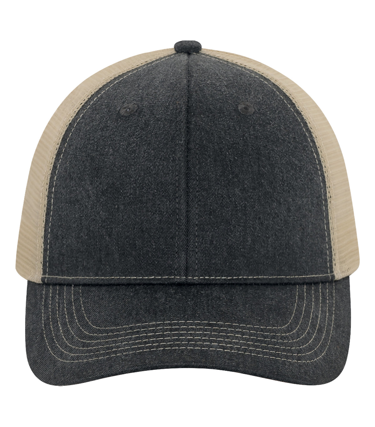 ATC C1322, Pigment Dyed Trucker Cap, Black/Crème