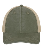 ATC C1322, Pigment Dyed Trucker Cap, Military Green/Crème