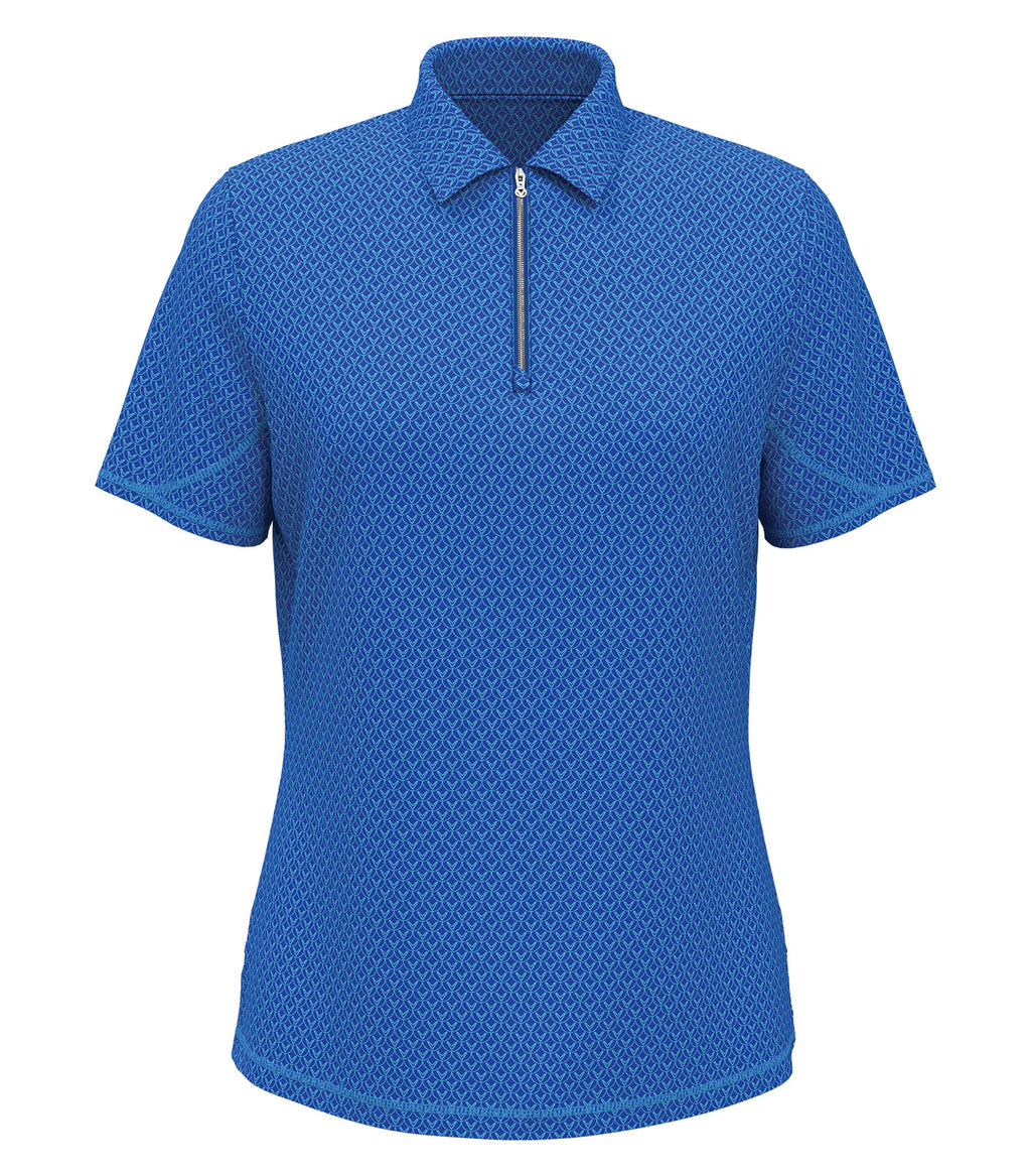 Callaway CGW792, All-over Stitched Chev Ladies’ Polo, Lapis Blue