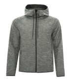 DryFrame DF7655, Dry Tech Water Resistant Fleece Full Zip Hooded Jacket, Asphalt Heather