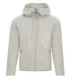 DryFrame DF7655, Dry Tech Water Resistant Fleece Full Zip Hooded Jacket, Glacier Heather