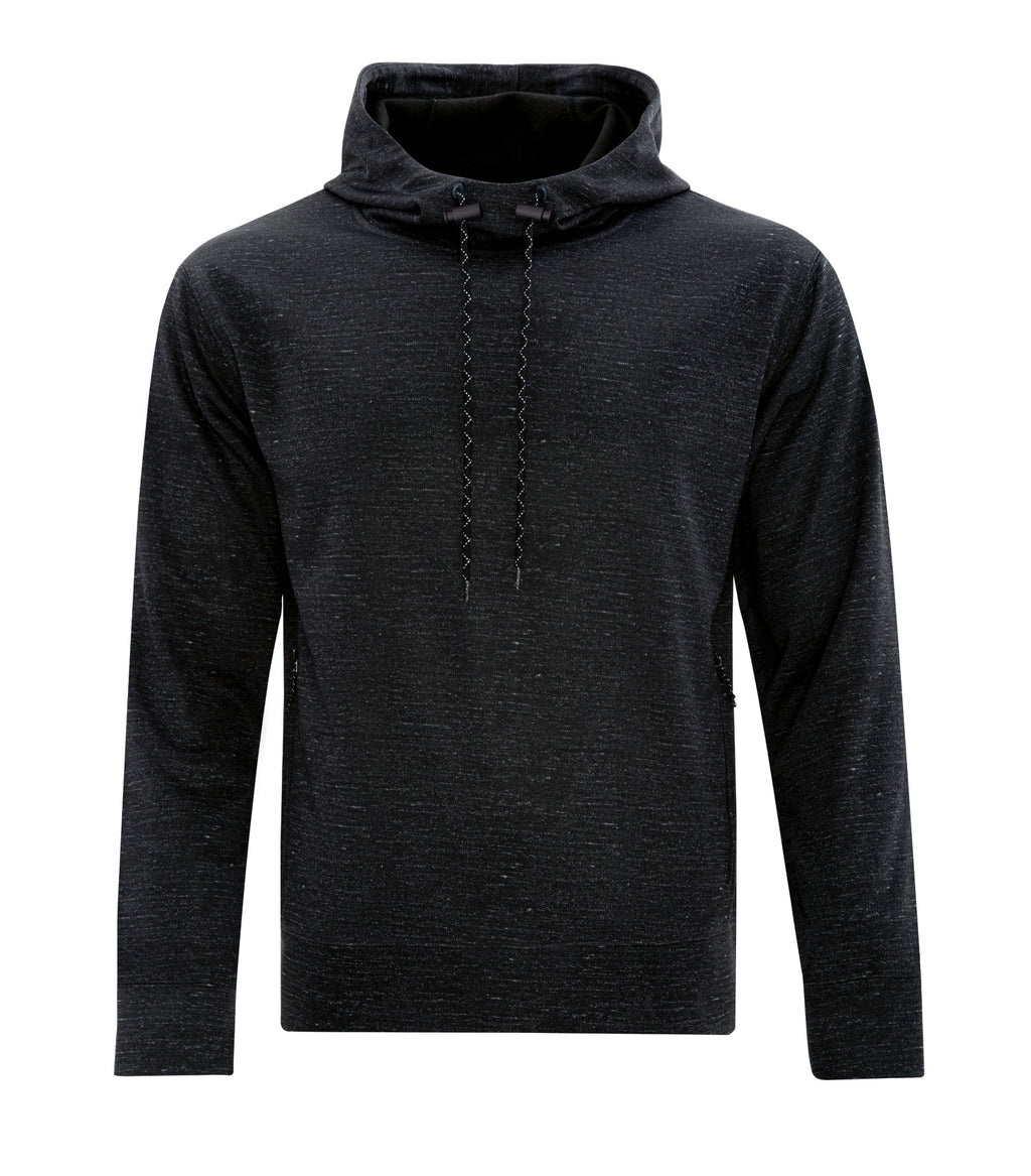 DryFrame DF7656, Dry Tech Water Resistant Fleece Pullover Hoodie, Black Heather