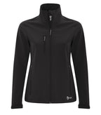 DryFrame DF7662L, Strata Tech Water Repellent Soft Shell Ladies' Jacket, Black