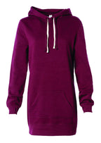 Independent Trading Co. PRM65DRS, Midweight Special Blend Hooded Pullover Dress, Maroon