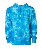 INDEPENDENT PRM4500TD-P1, Prm4500td - Unisex Midweight Tie Dye Hooded Pullover (colors T-t), Tie Dye Aqua Blue