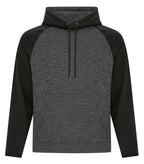 ATC F2047, Dynamic Heather Fleece Two Tone Hoodie, Charcoal Dynamic/Black