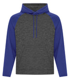 ATC F2047, Dynamic Heather Fleece Two Tone Hoodie, Charcoal Dynamic/True Royal