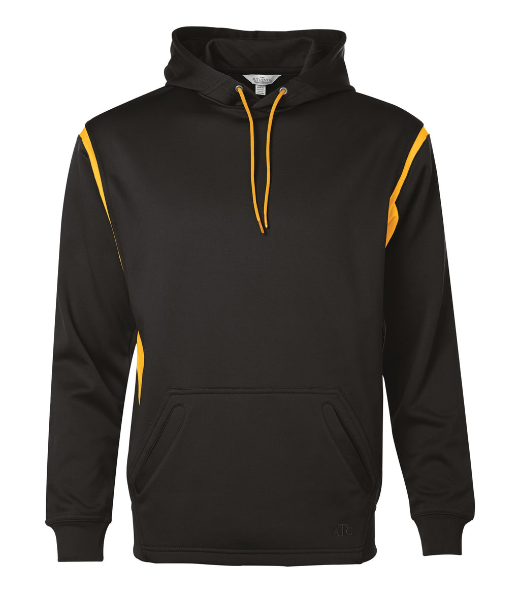 ATC F2201, Ptech Fleece Varcity Hoodie, Black/Gold