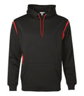 ATC F2201, Ptech Fleece Varcity Hoodie, Black/True Red