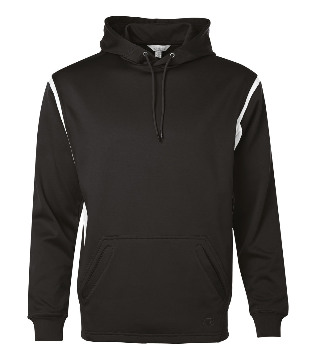 ATC F2201, Ptech Fleece Varcity Hoodie, Black/White