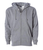 INDEPENDENT IND4000Z-P3, Ind4000z - Men's Heavyweight Zip Hooded Sweatshirt (sandstone), Gunmetal Heather