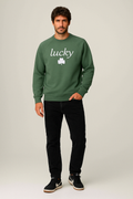 Milltex Sportswear 903PD, 7.75 Oz Mid Weight St. Patrick's Day Theme Embroidery Classic Pullover Sweatshirt, Green Heather