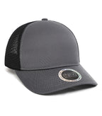 INIVI IV162, Tenfour 2 Panel Trucker Cap, Dark Grey/Black