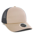 INIVI IV162, Tenfour 2 Panel Trucker Cap, Sand/Dark Grey