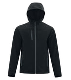 Coal Harbour J7605, Everyday Hooded Water Repellent Stretch Soft Shell Jacket, Black
