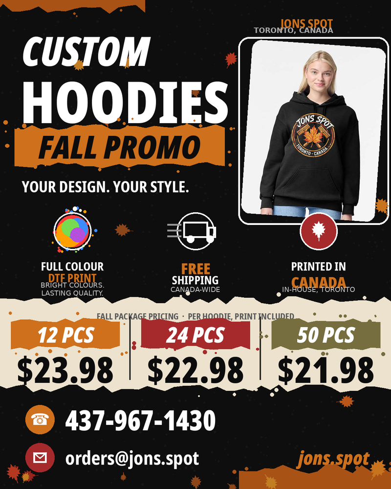 Custom Hoodies – Fall Promo Package