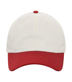 KOI KOI1830, Two Tone Unstructured Snapback Cap, Natural/Scarlet Red