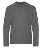 KOI KOI8051, Element Triblend Long Sleeve Hooded Tee, Grey Frost